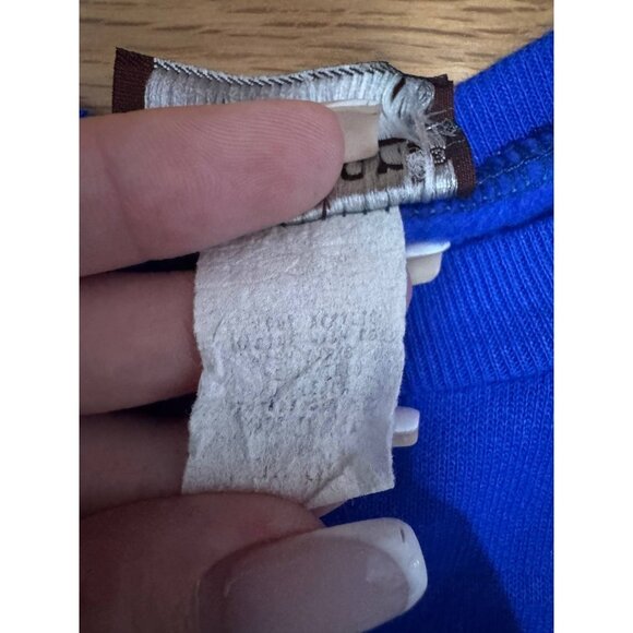 Vintage Linda Lori Sweatshirt L Blue Animal Graphic Heads and Tails Double Sided - Picture 4 of 7